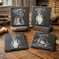 Boxer set of 4 Slate Laser Engraved Drink Coasters