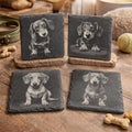 Dachshund Laser Engraved Slate Coaster Set of 4