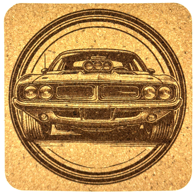 Classic Roadsters - Set of 4 Laser Engraved Cork Coasters
