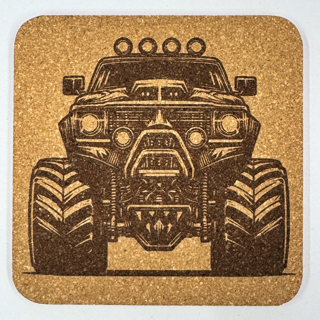 Monster Truck Cork Coasters Set – Lifted Off Road 4x4 Gift
