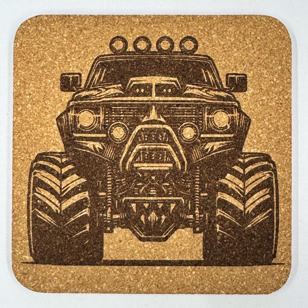Monster Truck Cork Coasters Set – Lifted Off Road 4x4 Gift