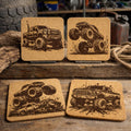 Monster Truck Action Coasters Set – Mud Bog Off Road 4x4 Gift
