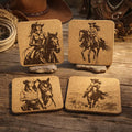 Cowgirl Horse Coasters Set – Western Ranch Rodeo Country Gift