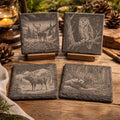 Woodland Wildlife Coasters – Set of 4 Calm Forest Scenes on Natural Slate