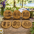 Funny Cat Cork Coasters – 6 Pack Laser Engraved Drinkware