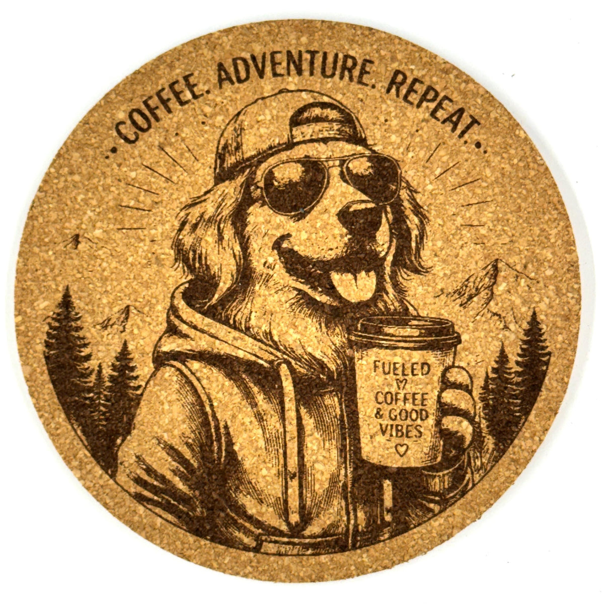 Coffee Coaster Set – 6 Pack Funny Cork Coasters, Animal Sayings, Drink Lover Gift