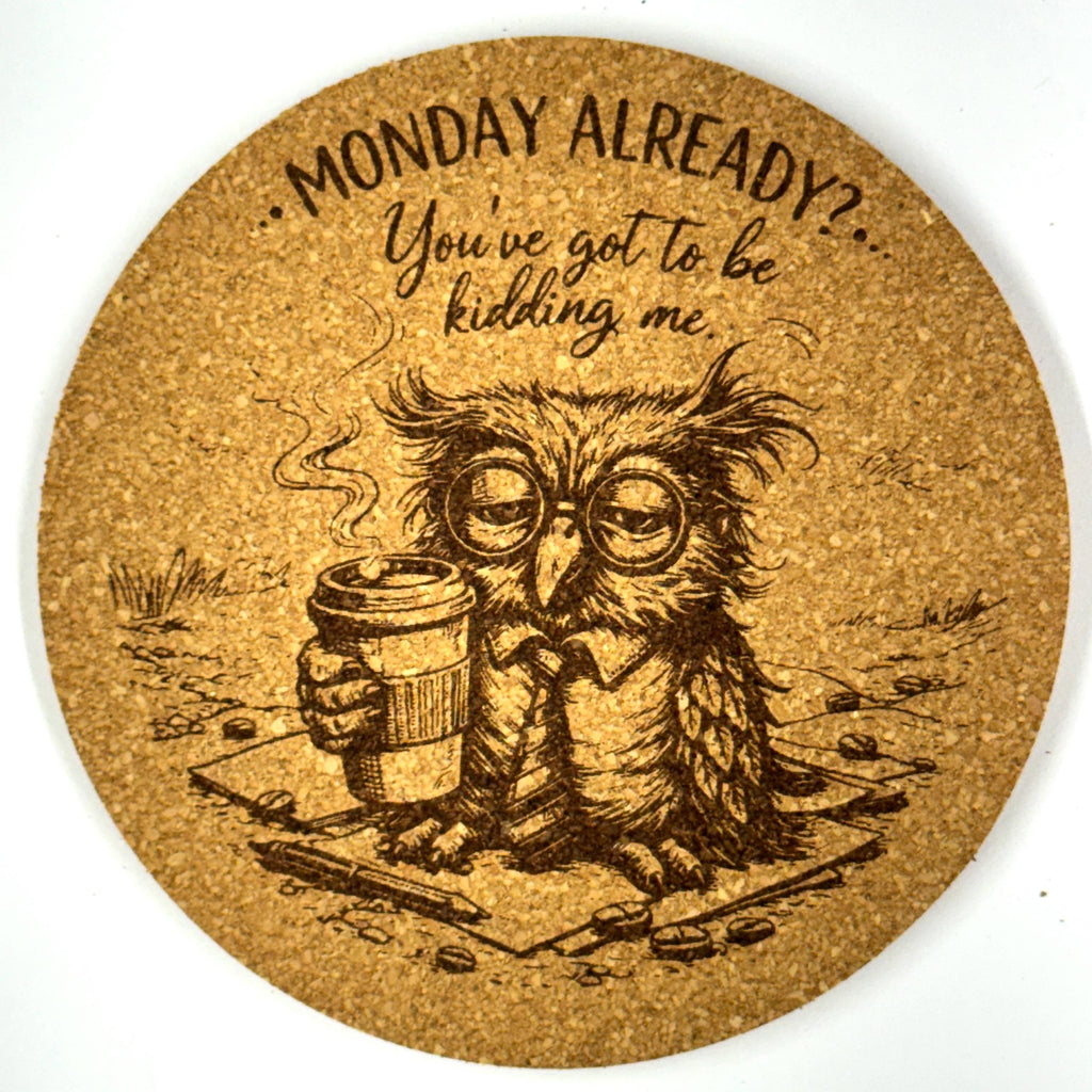 Coffee Coaster Set – 6 Pack Funny Cork Coasters, Animal Sayings, Drink Lover Gift