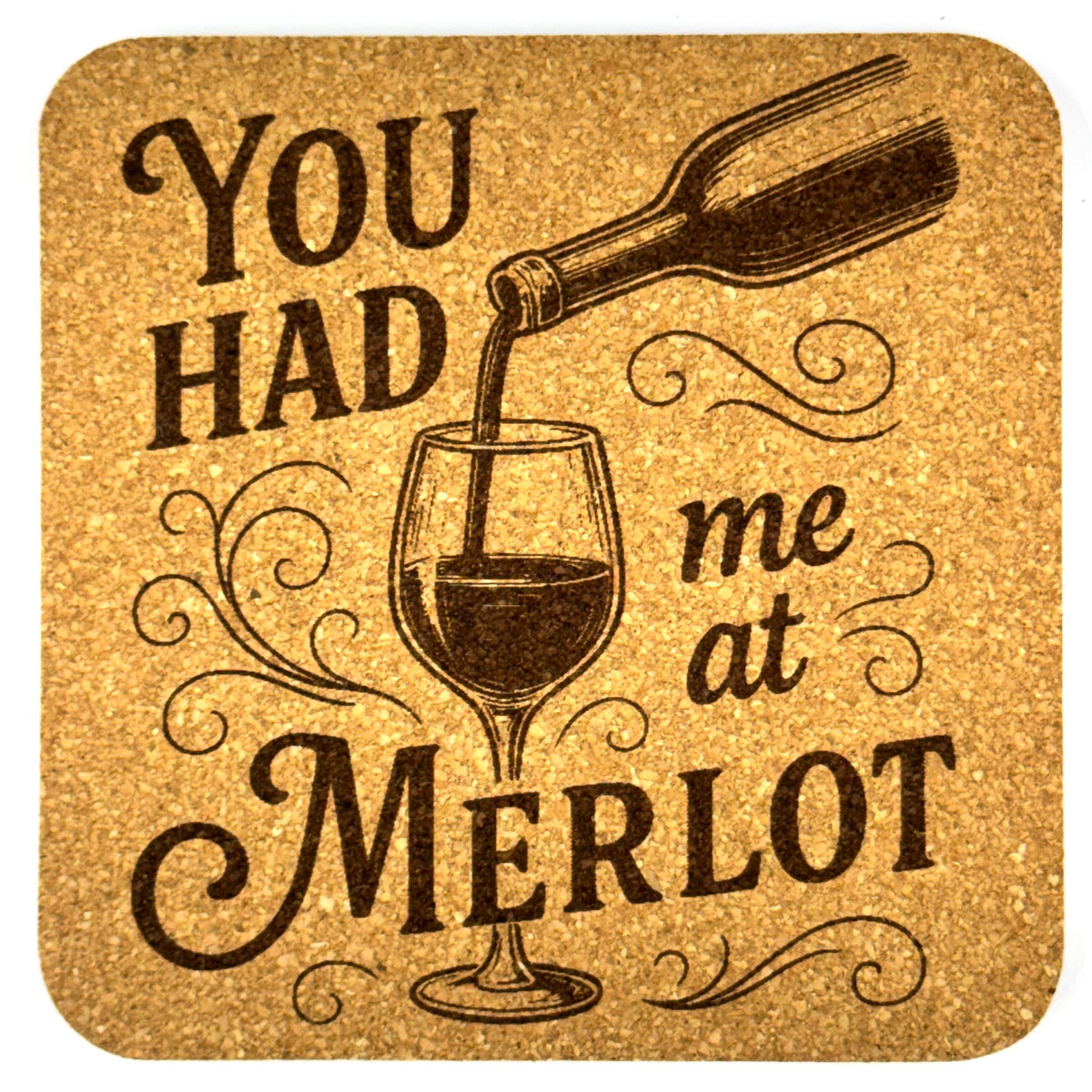 Funny Wine Coaster Set – 8 Pack Cork Coasters, Wine Sayings, Wine Lover Gift