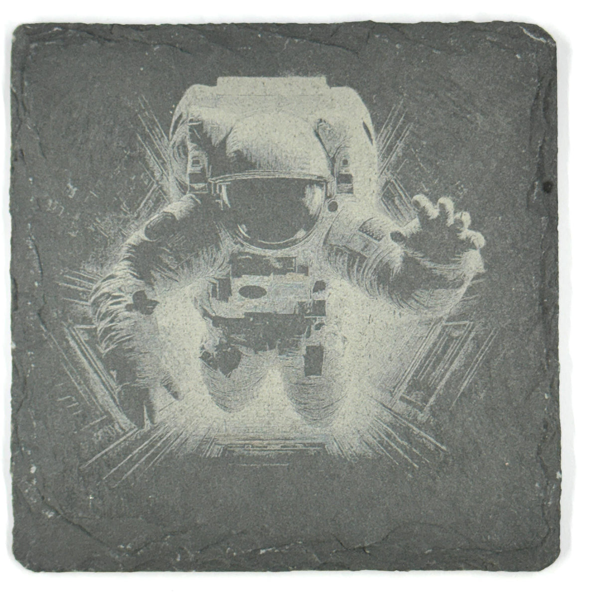 Astronaut Slate Coasters, Lunar Explorer Space Mission Sci Fi Table Decor