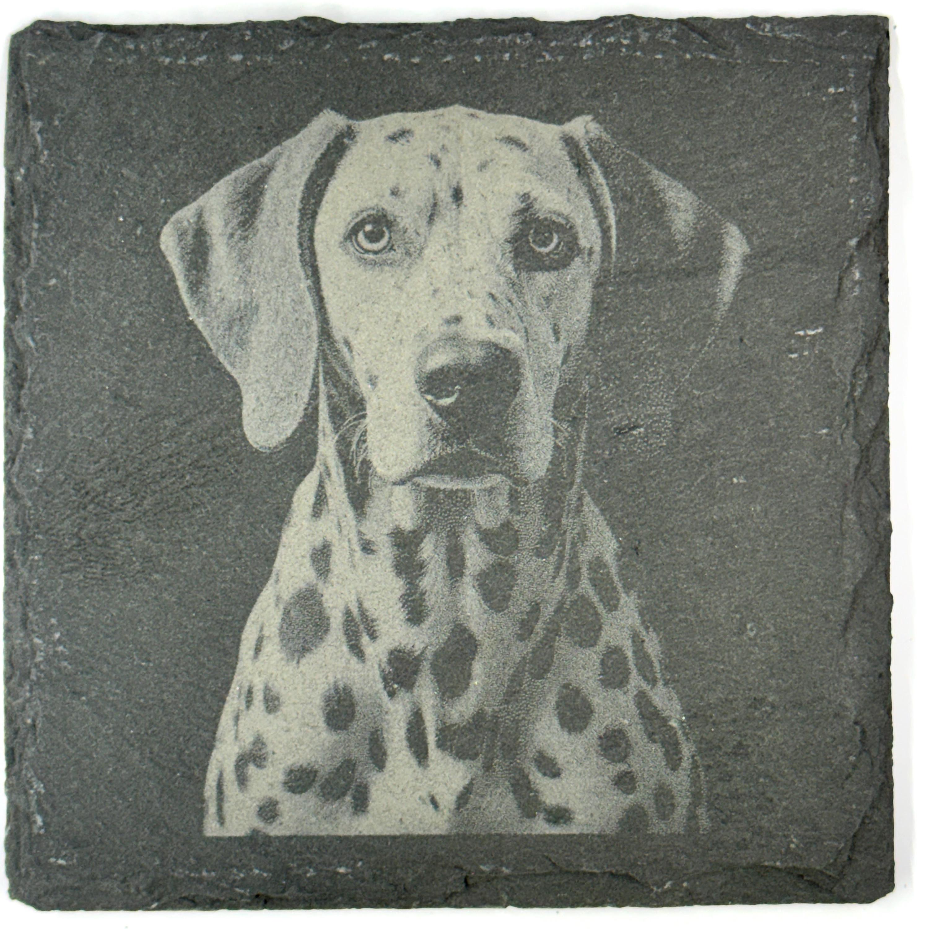 Dalmatian Dog Slate Coaster Set, Engraved Dog Lover Gift