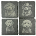 Labradoodle Slate Coaster Set, Engraved Dog Lover Gift