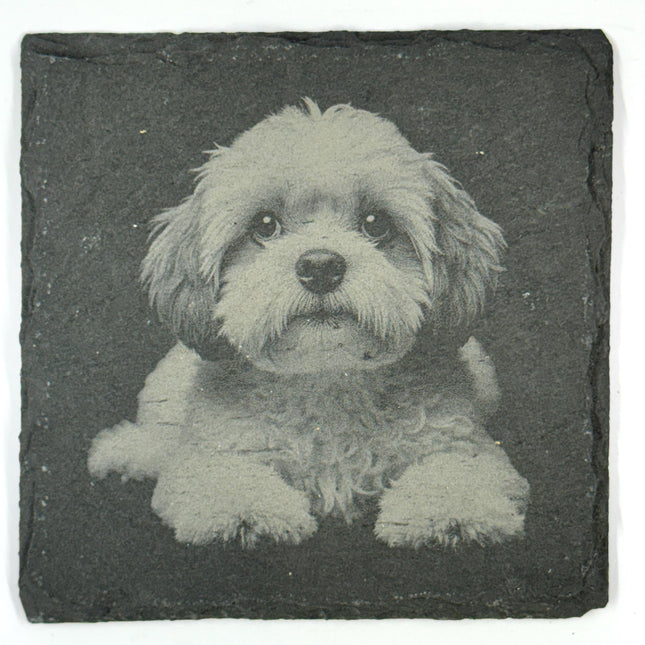 Shih Tzu Slate Coaster Set, Engraved Dog Lover Gift