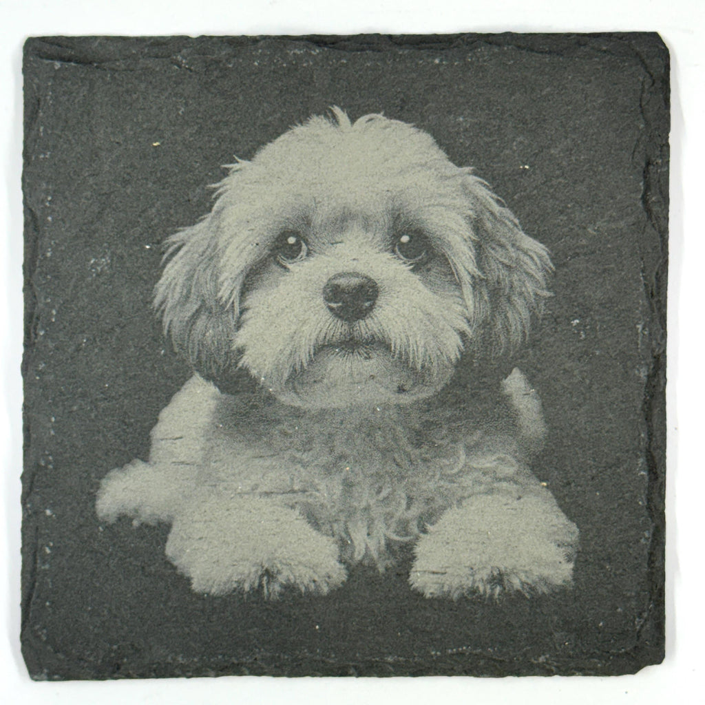 Shih Tzu Slate Coaster Set, Engraved Dog Lover Gift
