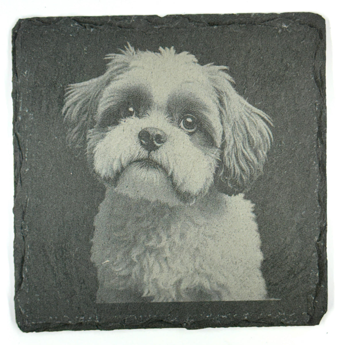 Shih Tzu Slate Coaster Set, Engraved Dog Lover Gift