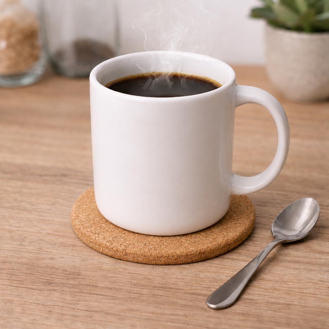 Mountain Dog Paw Print Round Cork Coaster Set, Rustic Nature Lover, Woodland Cabin Decor