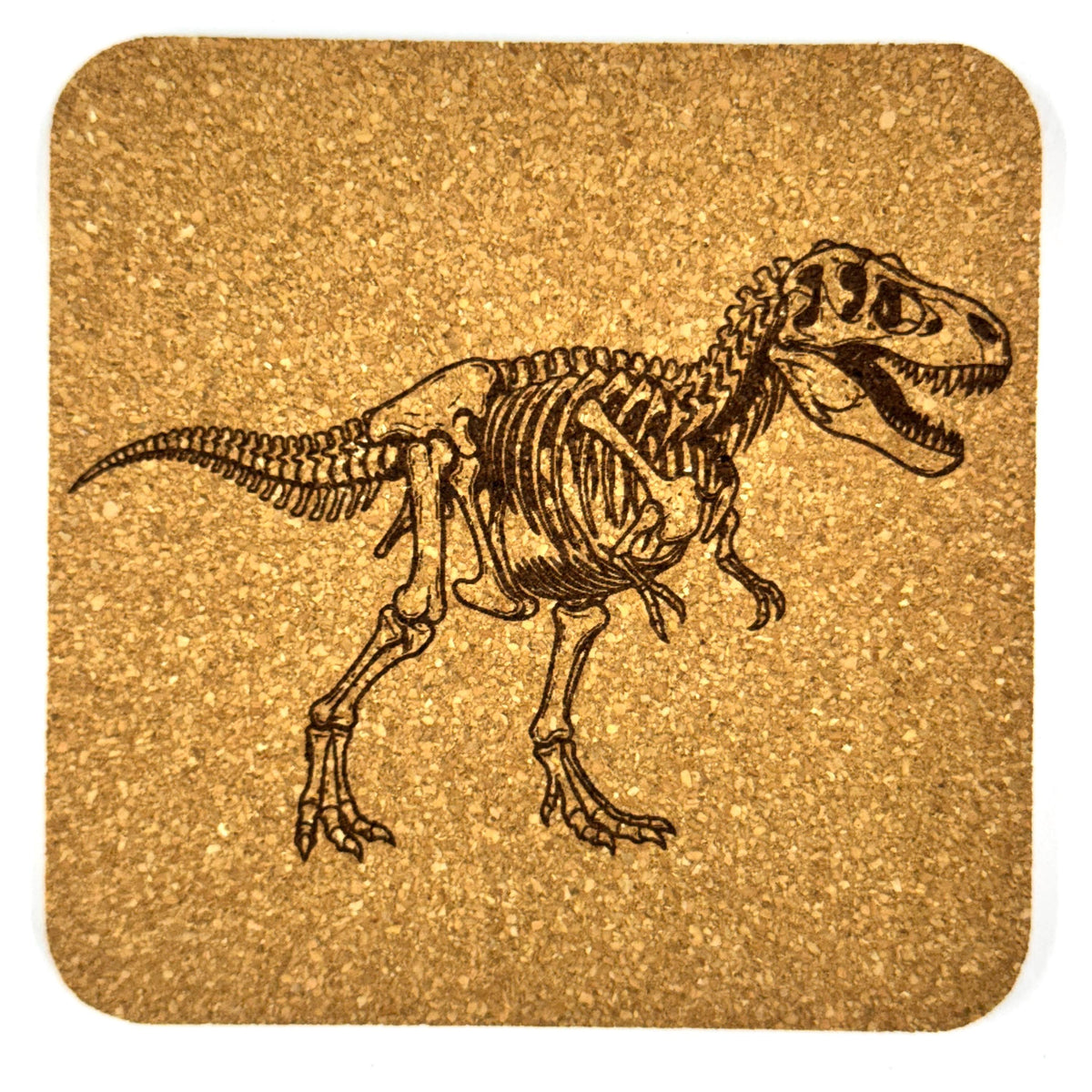 Dinosaur Skeleton Cork Coasters, Fossil T Rex Spinosaurus Triceratops Table Decor