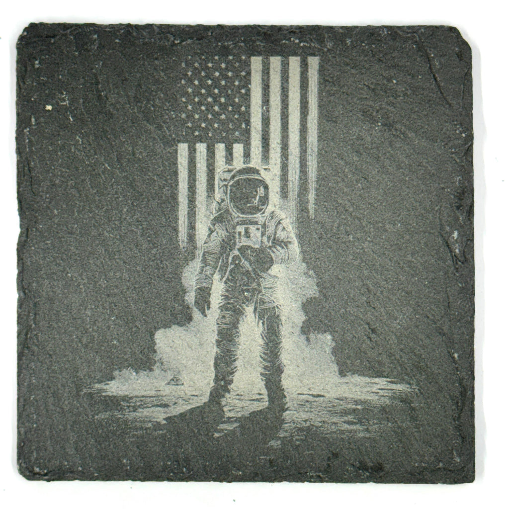 Astronaut Slate Coasters, Lunar Explorer Space Mission Sci Fi Table Decor