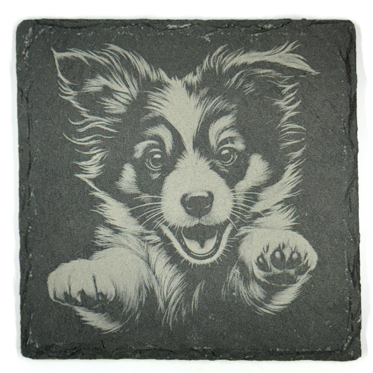 Sheltie Dog Slate Coaster Set, Engraved Shetland Sheepdog Gift