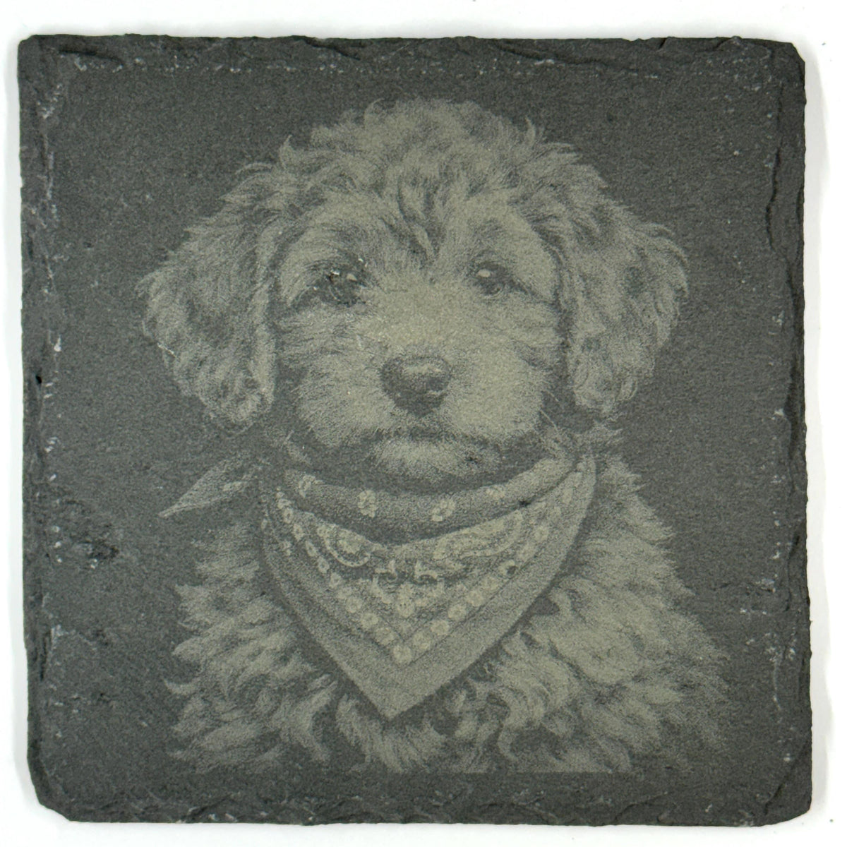 Labradoodle Slate Coaster Set, Engraved Dog Lover Gift