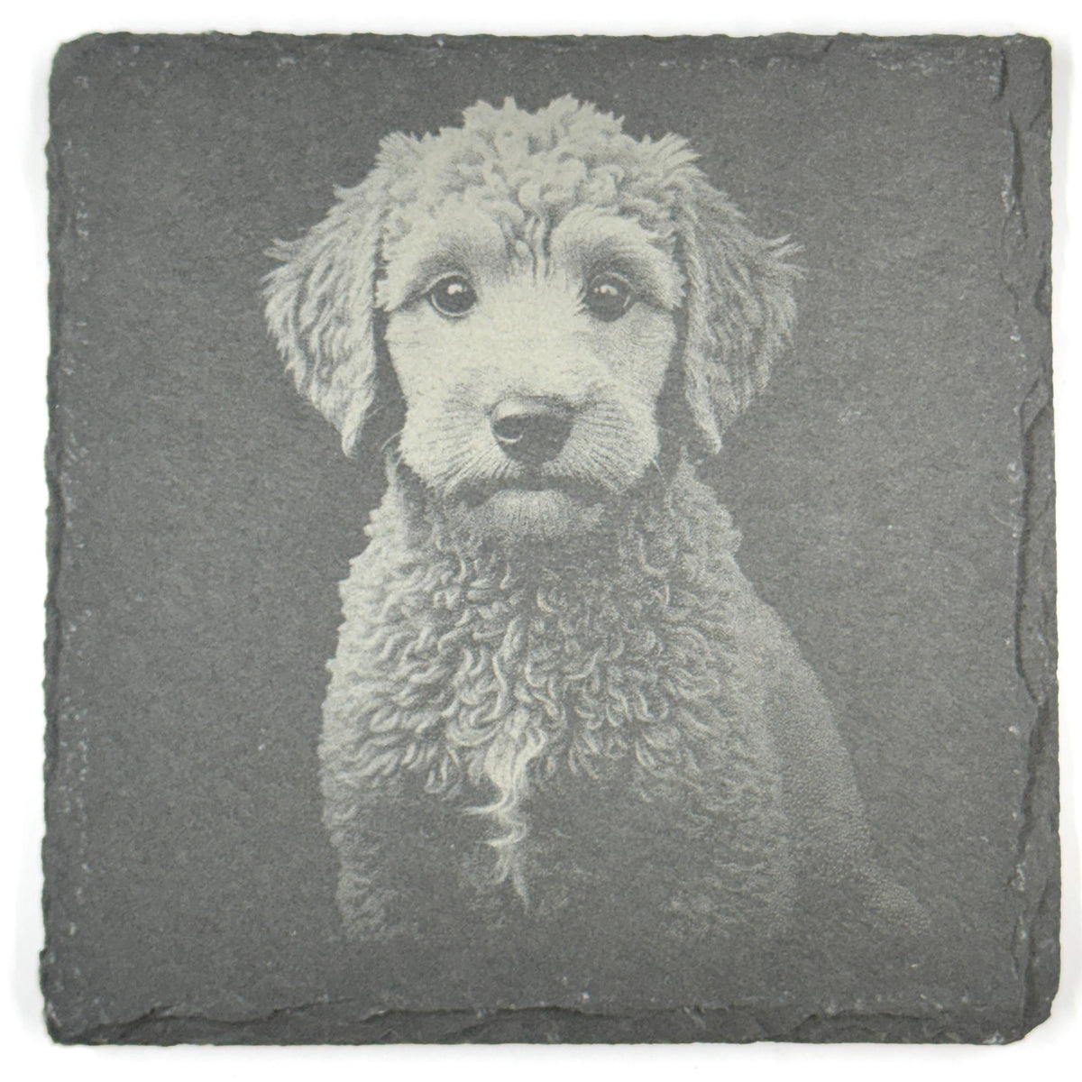 Labradoodle Slate Coaster Set, Engraved Dog Lover Gift