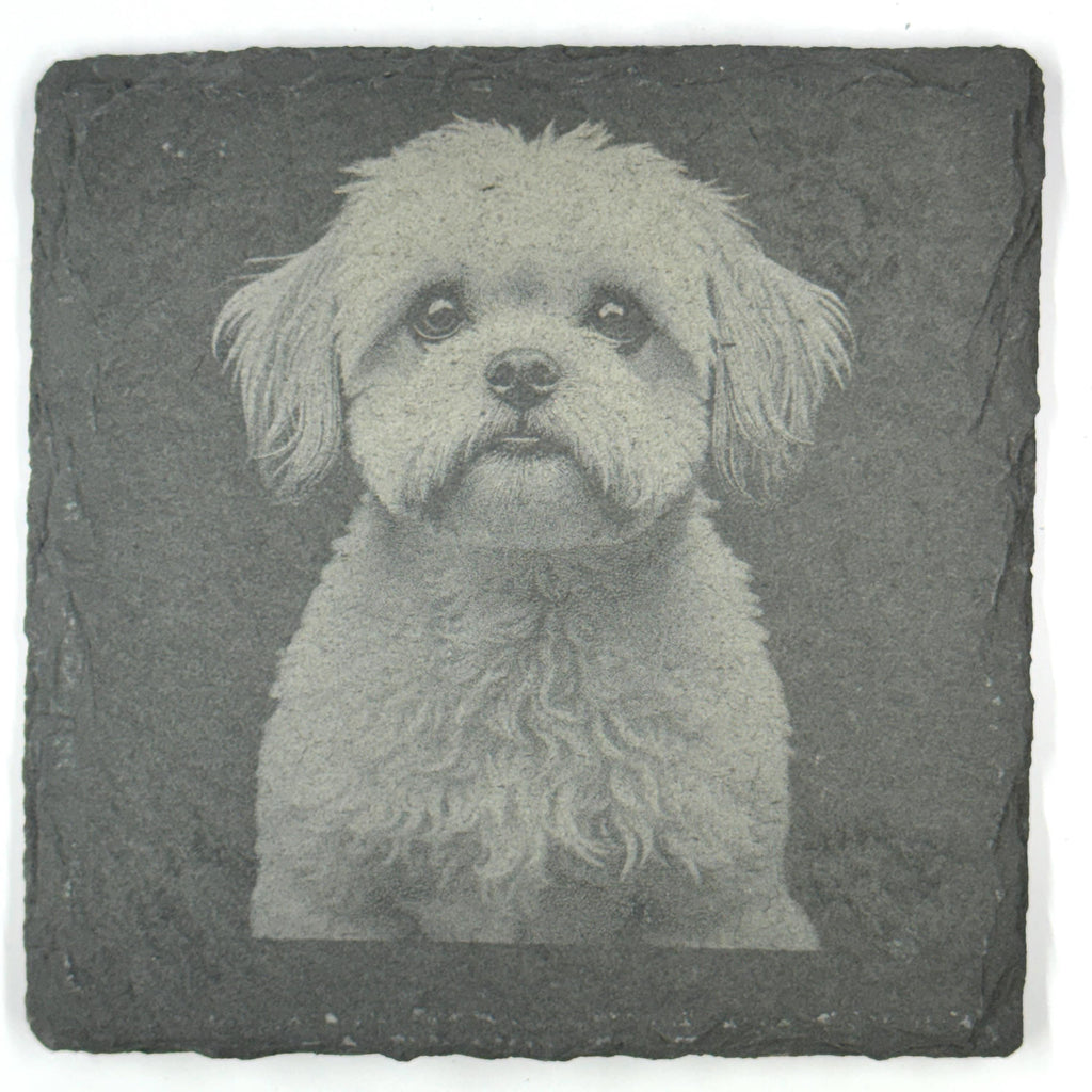 Shih Tzu Slate Coaster Set, Engraved Dog Lover Gift