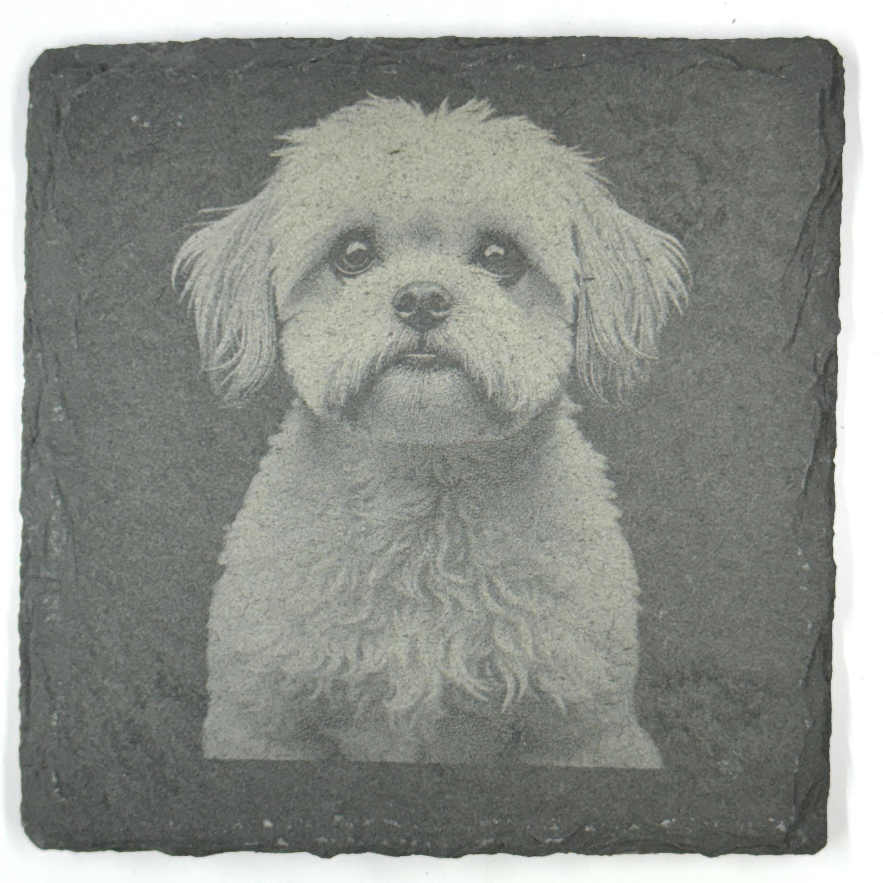 Shih Tzu Slate Coaster Set, Engraved Dog Lover Gift