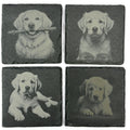 Golden Retriever Slate Coaster Set, Engraved Dog Lover Gift
