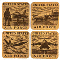 United States Air Force Cork Coaster Set, 4 Pack of Military Tribute Engraved Coasters