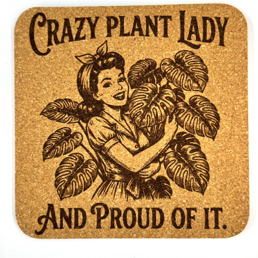 Plant Lady Cork Coaster Set, Houseplant Lover Gift for Plant Moms