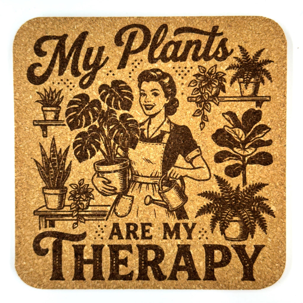 Plant Lady Cork Coaster Set, Houseplant Lover Gift for Plant Moms