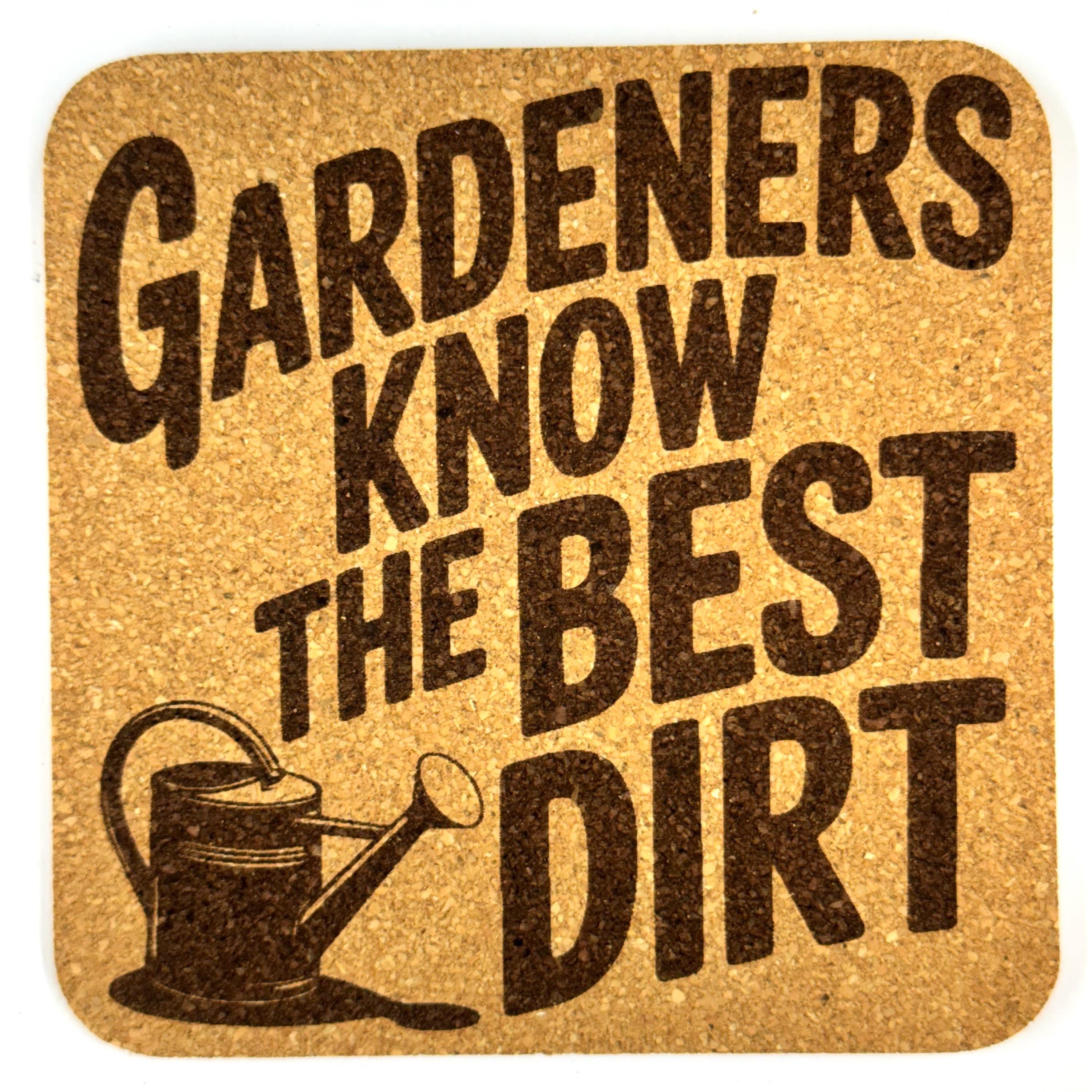 Gardening Cork Coaster Set, Funny Gift for Gardeners and Plant Lovers