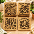 Plant Lady Cork Coaster Set, Houseplant Lover Gift for Plant Moms