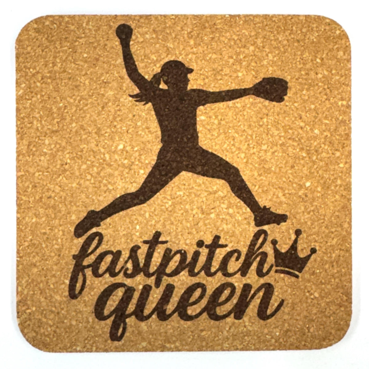 Softball Cork Coaster Set, Fastpitch Player Gift, Team Softball Decor