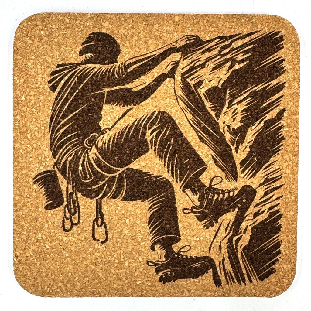 Rock Climbing Cork Coaster Set, Climber Gift, Mountain Adventure Decor