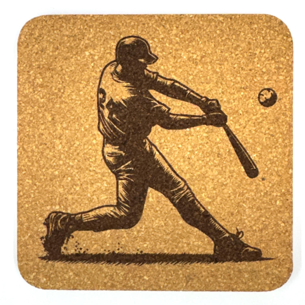 Baseball Coaster Set of 4, Vintage Sports Drink Coasters for Baseball Fans