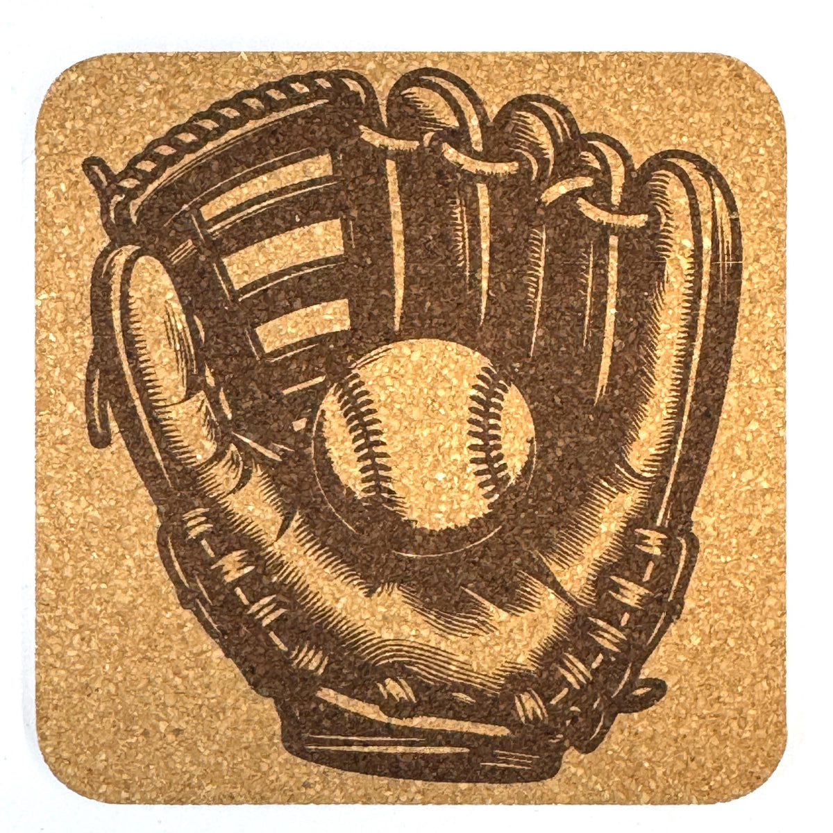 Baseball Coaster Set of 4, Vintage Sports Drink Coasters for Baseball Fans