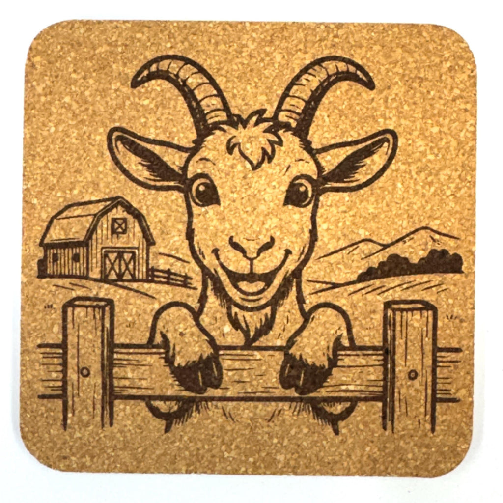 The Barnyard Welcoming Committee Has Arrived, Laser Engraved Cork Coaster Set of 4