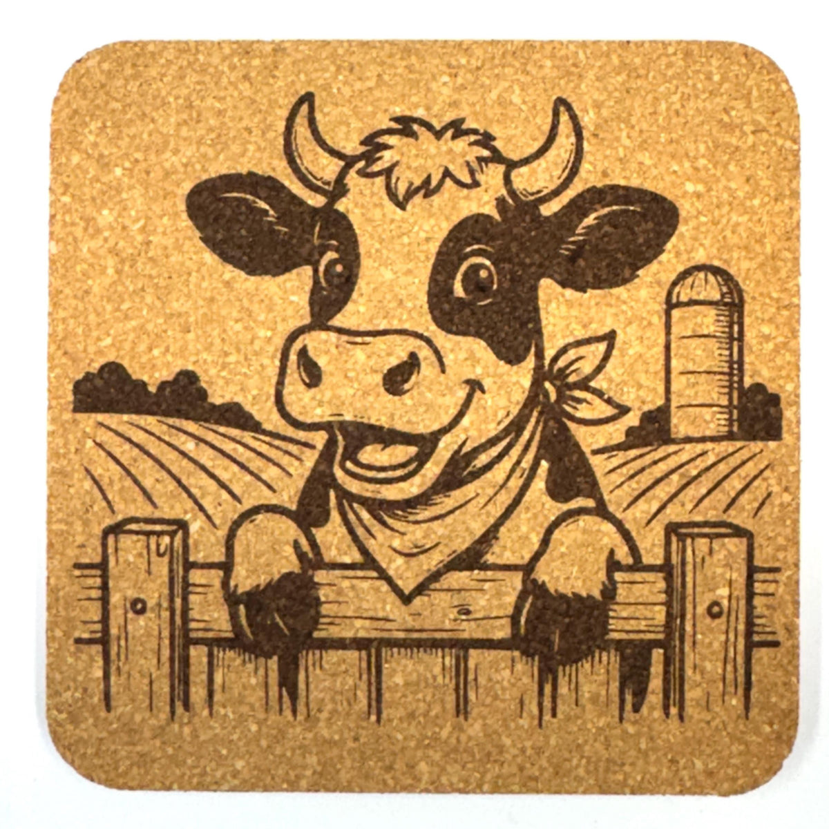 The Barnyard Welcoming Committee Has Arrived, Laser Engraved Cork Coaster Set of 4