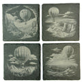 Hot Air Scenic Balloon Adventure Laser Engraved Slate Coaster Set of 4