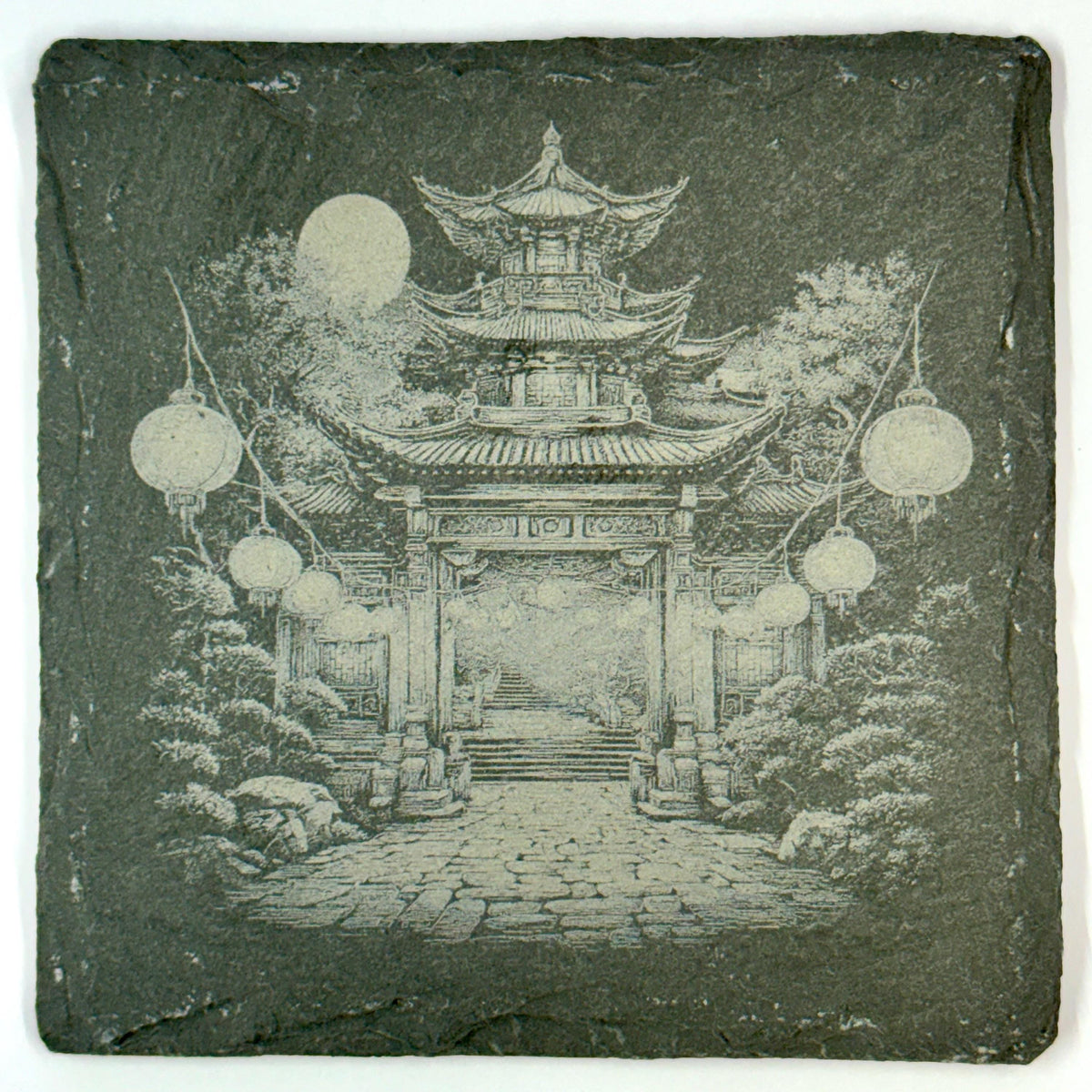 World Architecture Slate Coasters Set, Architectural Scenes from Across the Globe