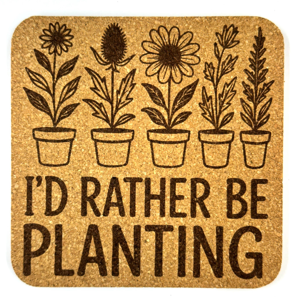Gardening Cork Coaster Set, Funny Gift for Gardeners and Plant Lovers