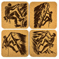 Rock Climbing Cork Coaster Set, Climber Gift, Mountain Adventure Decor