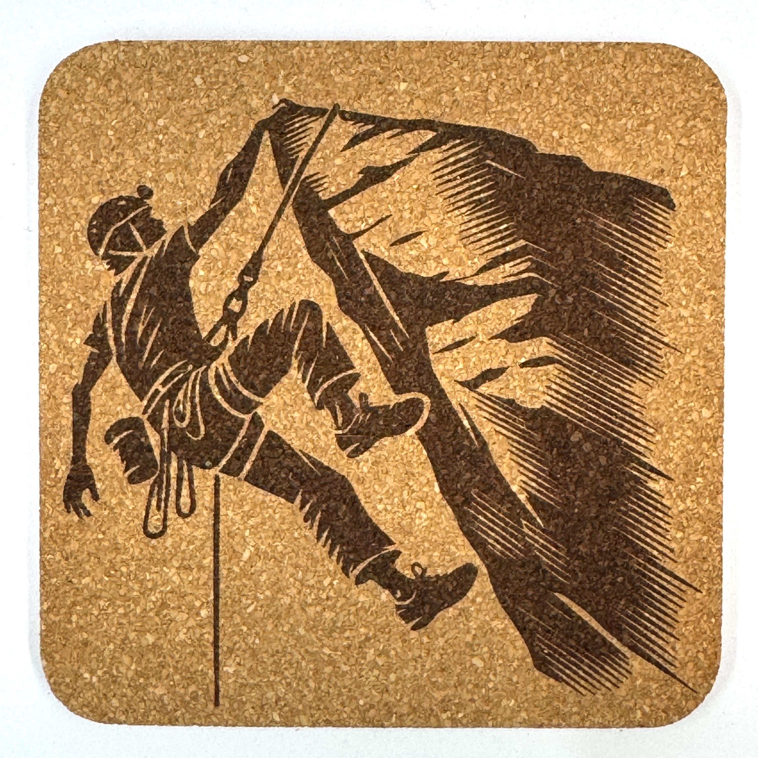Rock Climbing Cork Coaster Set, Climber Gift, Mountain Adventure Decor