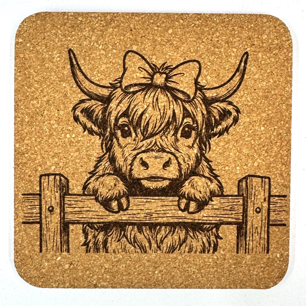 The Barnyard Welcoming Committee Has Arrived, Laser Engraved Cork Coaster Set of 4
