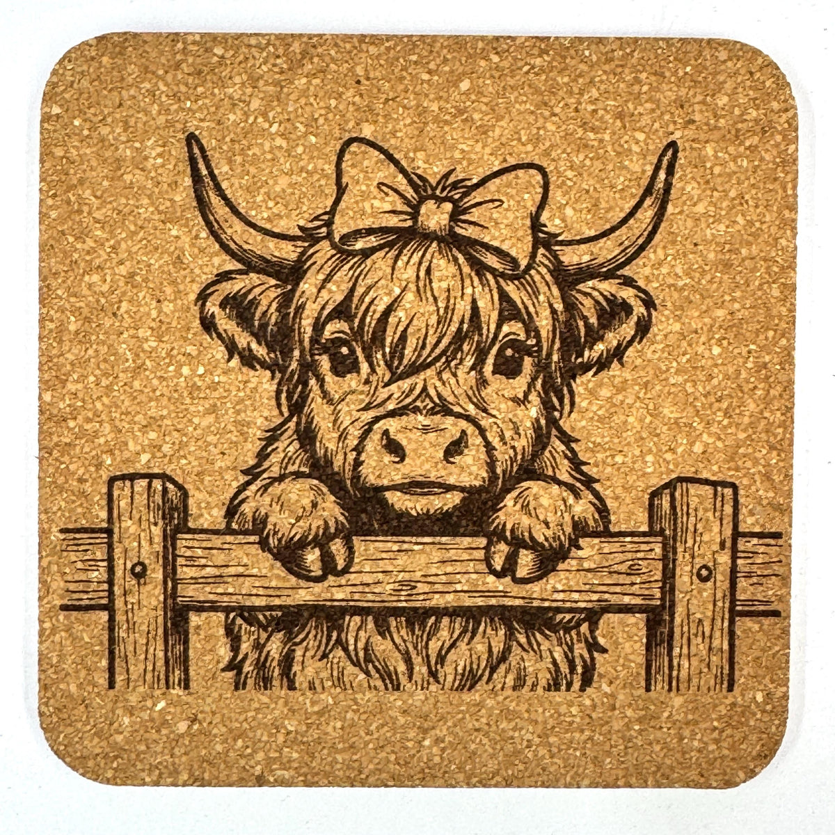 The Barnyard Welcoming Committee Has Arrived, Laser Engraved Cork Coaster Set of 4