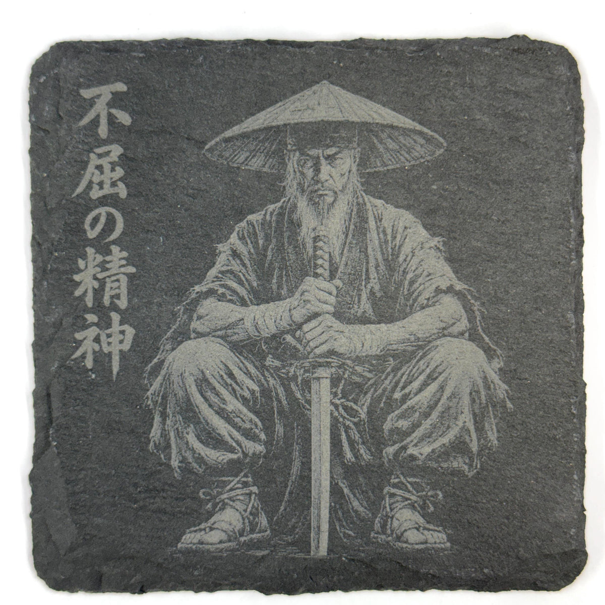 Japanese Samurai Warrior Collection, Set of 4 Laser Engraved Slate Coasters