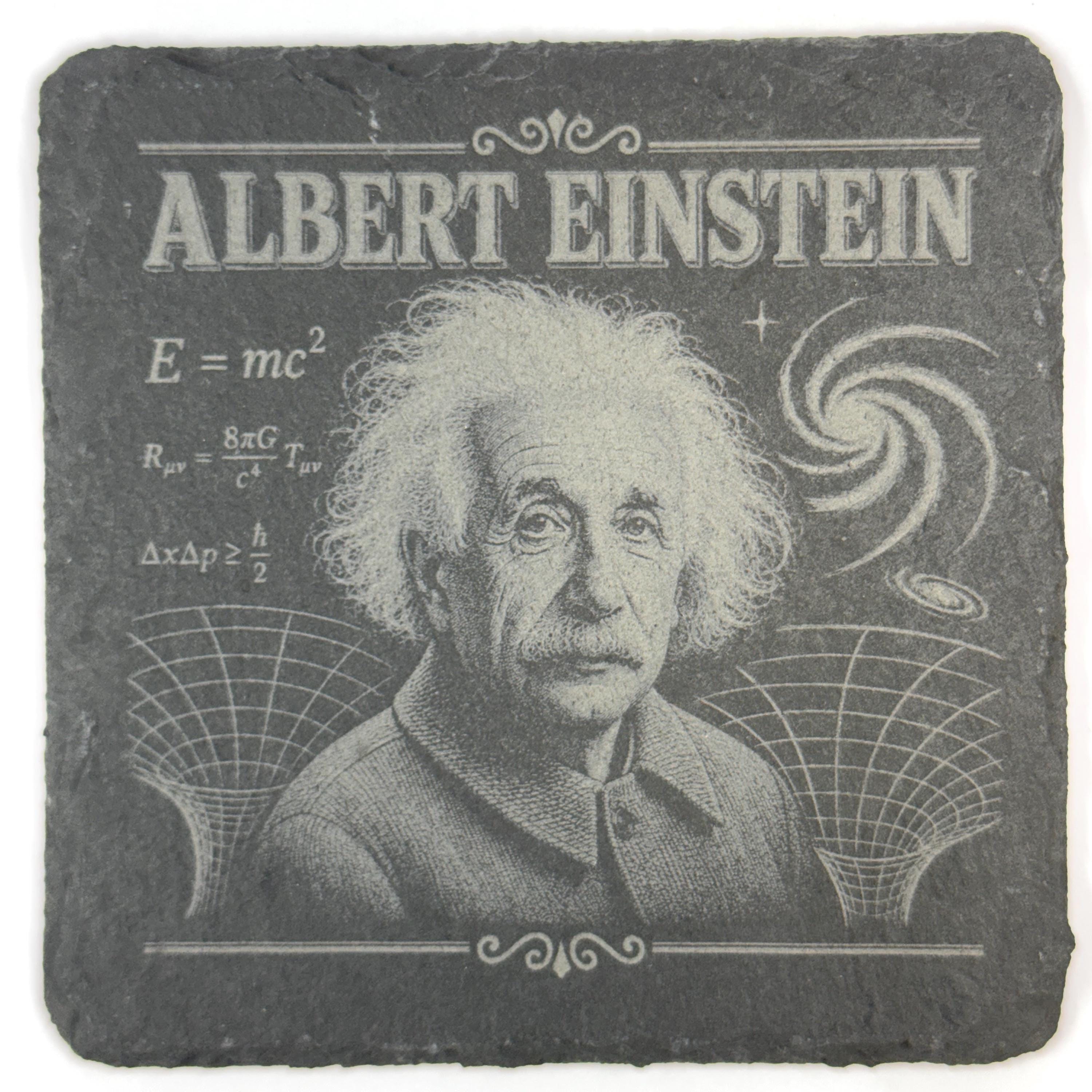 Great Scientists and Inventors Collection, Set of 4 Laser Engraved Slate Coasters