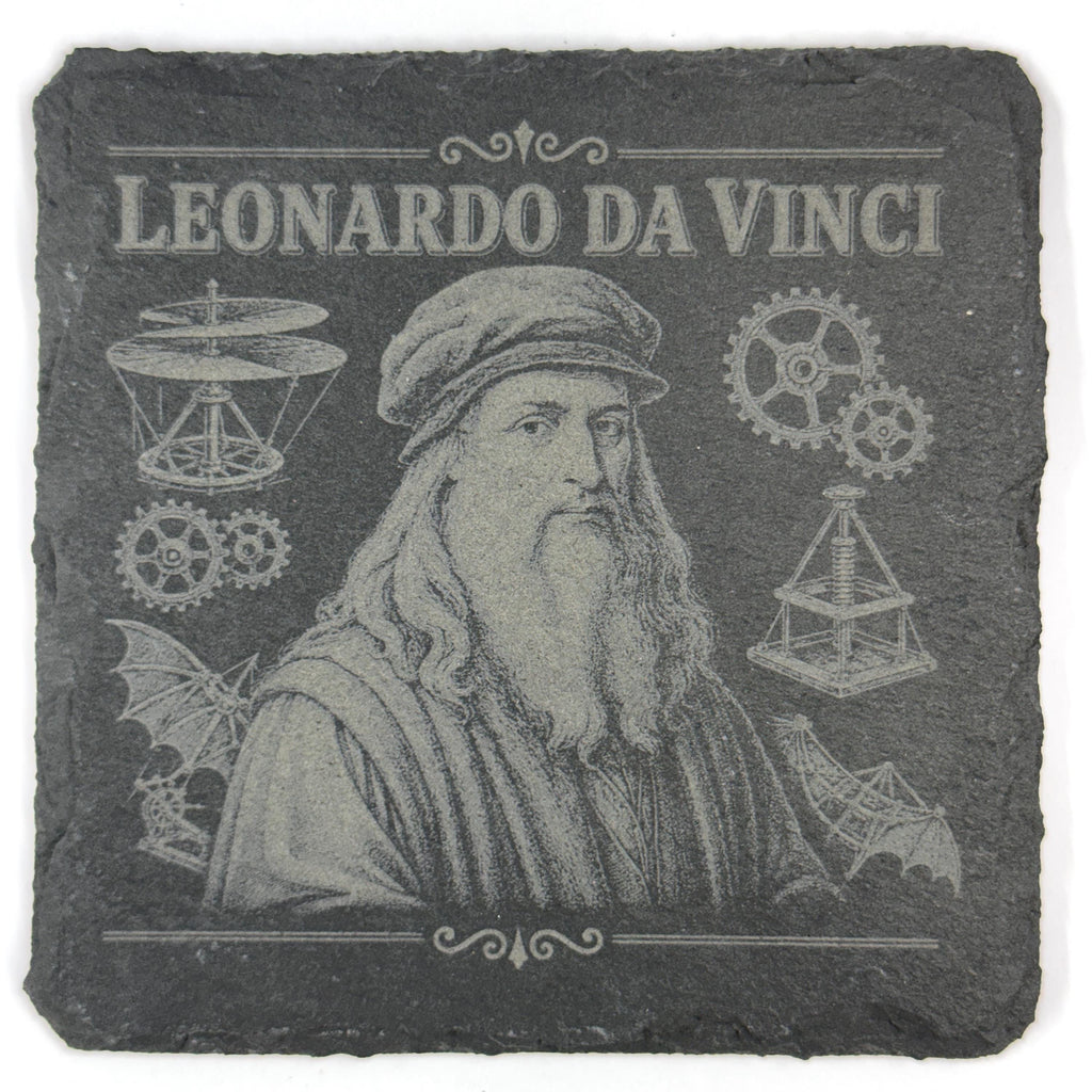 Great Scientists and Inventors Collection, Set of 4 Laser Engraved Slate Coasters