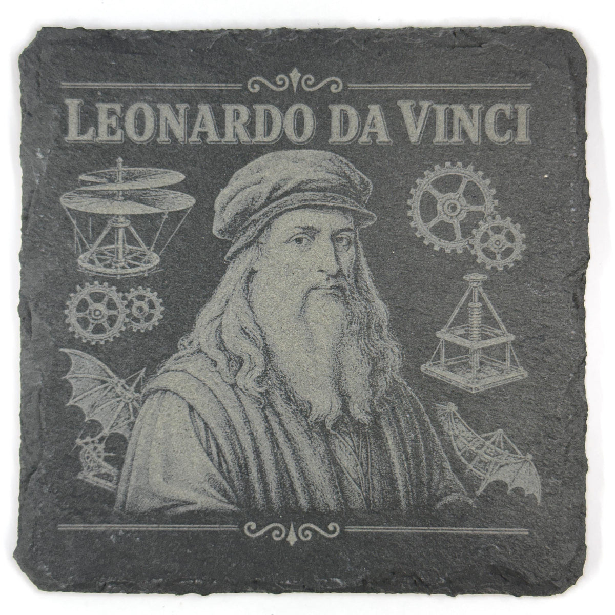 Great Scientists and Inventors Collection, Set of 4 Laser Engraved Slate Coasters
