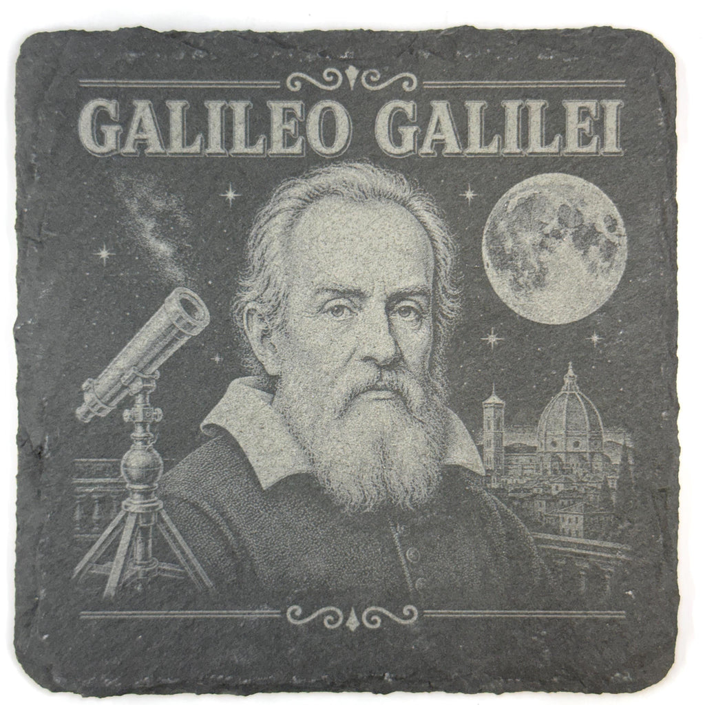 Great Scientists and Inventors Collection, Set of 4 Laser Engraved Slate Coasters